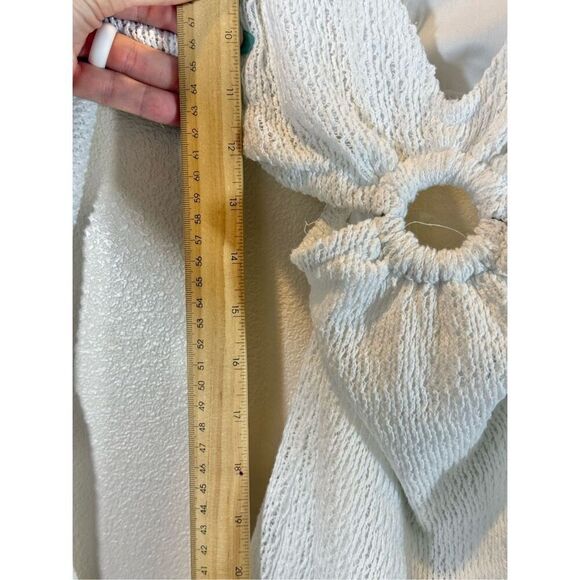 NWOT 12th Tribe White Knitted Free Bird Side Cutout Mini Resort Dress Women's S - Picture 9 of 12